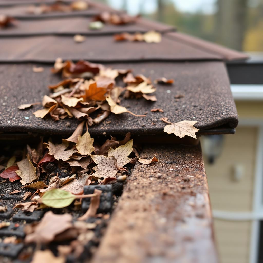 Gutter before cleaning