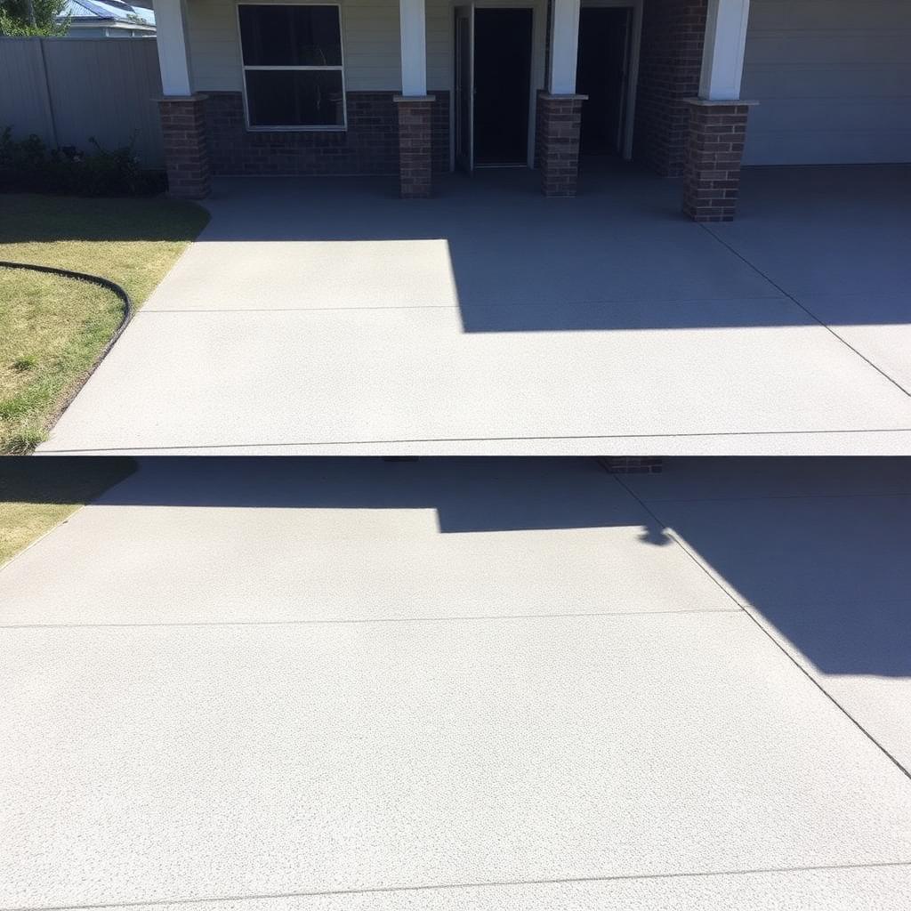 Driveway after pressure washing